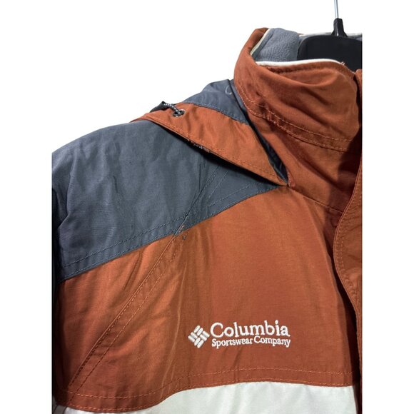 Columbia Sportswear Mens Jacket Trail Parka Size L Brown Gray White Winter Ski - Picture 4 of 9